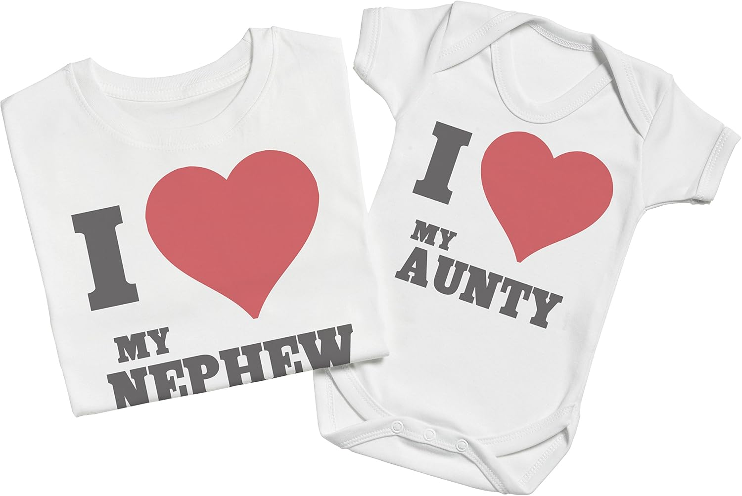 Zarlivia Clothing I Love My Nephew - Matching Aunty Nephew Gift Set - Womens T Shirt & Baby Bodysuit - White - Xx-Large & 18-24 Months image number 2