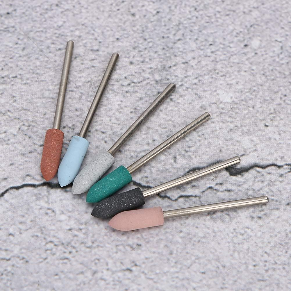 Nail Drill Bits Set -6 Pcs Nail Art Grinding Head Dead Skin Removal Nail Drill Bits Sanding Polishing Head Set for Remove Acrylic Gel Nails Cuticle Manicure Pedicure(#12) image number 1