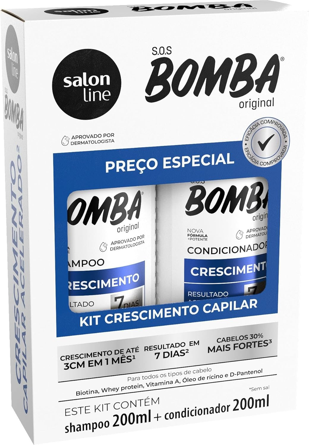 SALON LINE - S.O.S Bomba Original Original Shampoo & Conditioner Kit (200Ml X 2) image number 5