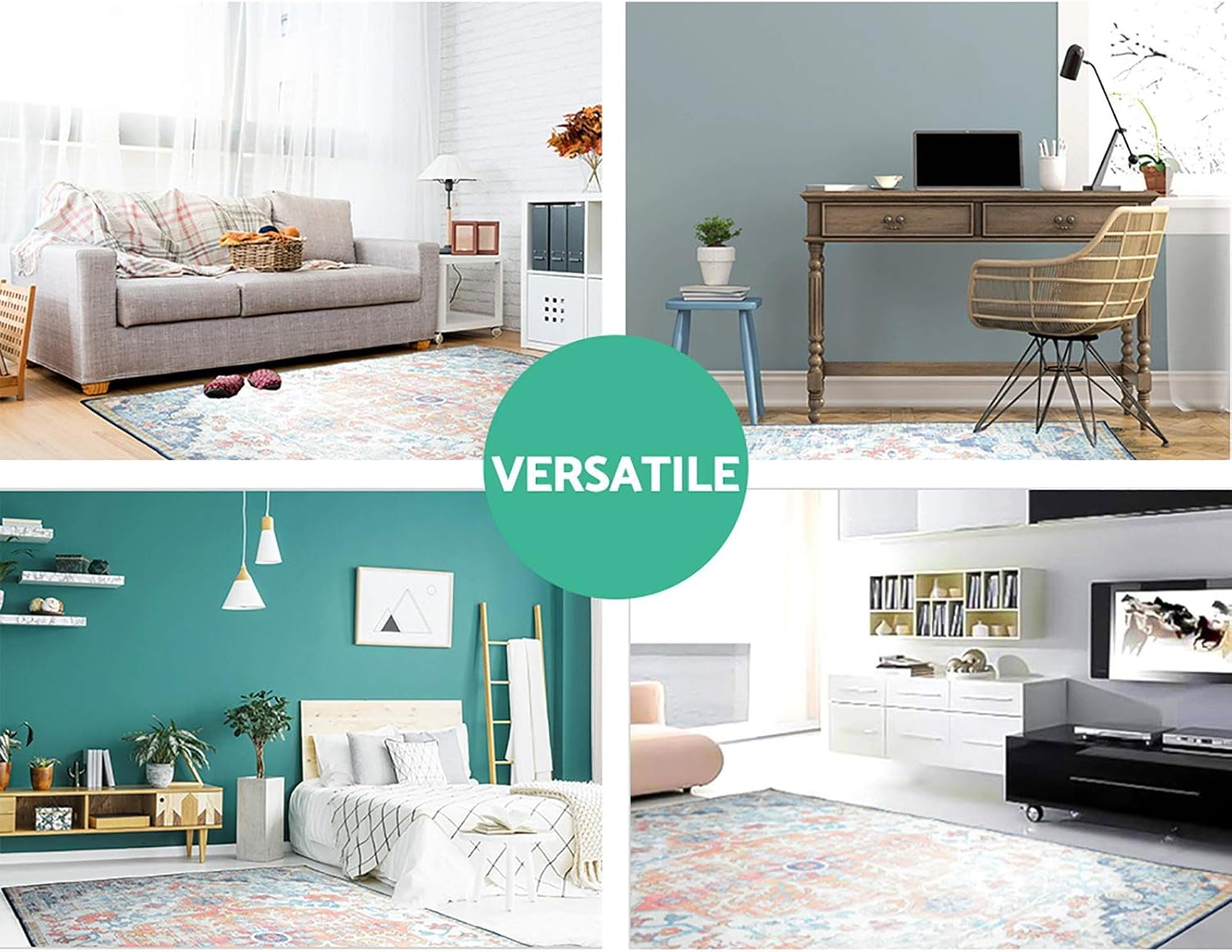 Artiss Floor Rugs, 160 X 230Cm Floors Runner Area Rug for Living Room Large Carpet Mat Home Bedroom Kitchen Decor Outdoor Indoor Accessories, Washable Rectangle Short Pile Easy Care Multicoloured. image number 1