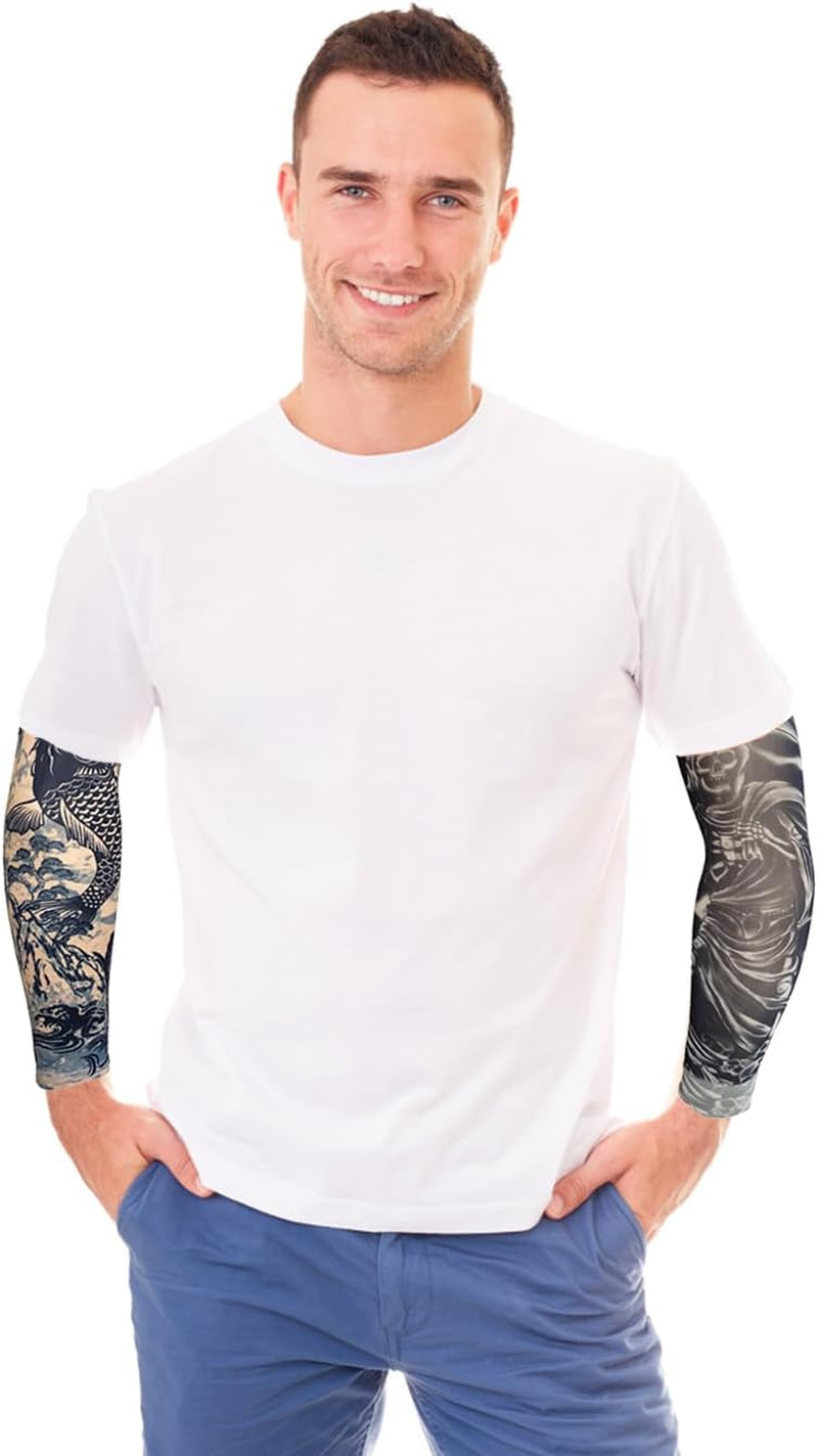 FANOST Tattoo Sleeves for Men and Women, Fake Tattoo Sleeves for Cycling, Running, Outdoor Sports, Camping, Travel, Summer Sun Protection, Halloween Tattoo Arm Stockings, Multicoloured, Einheitsgr&ouml;&szlig;e image number 2