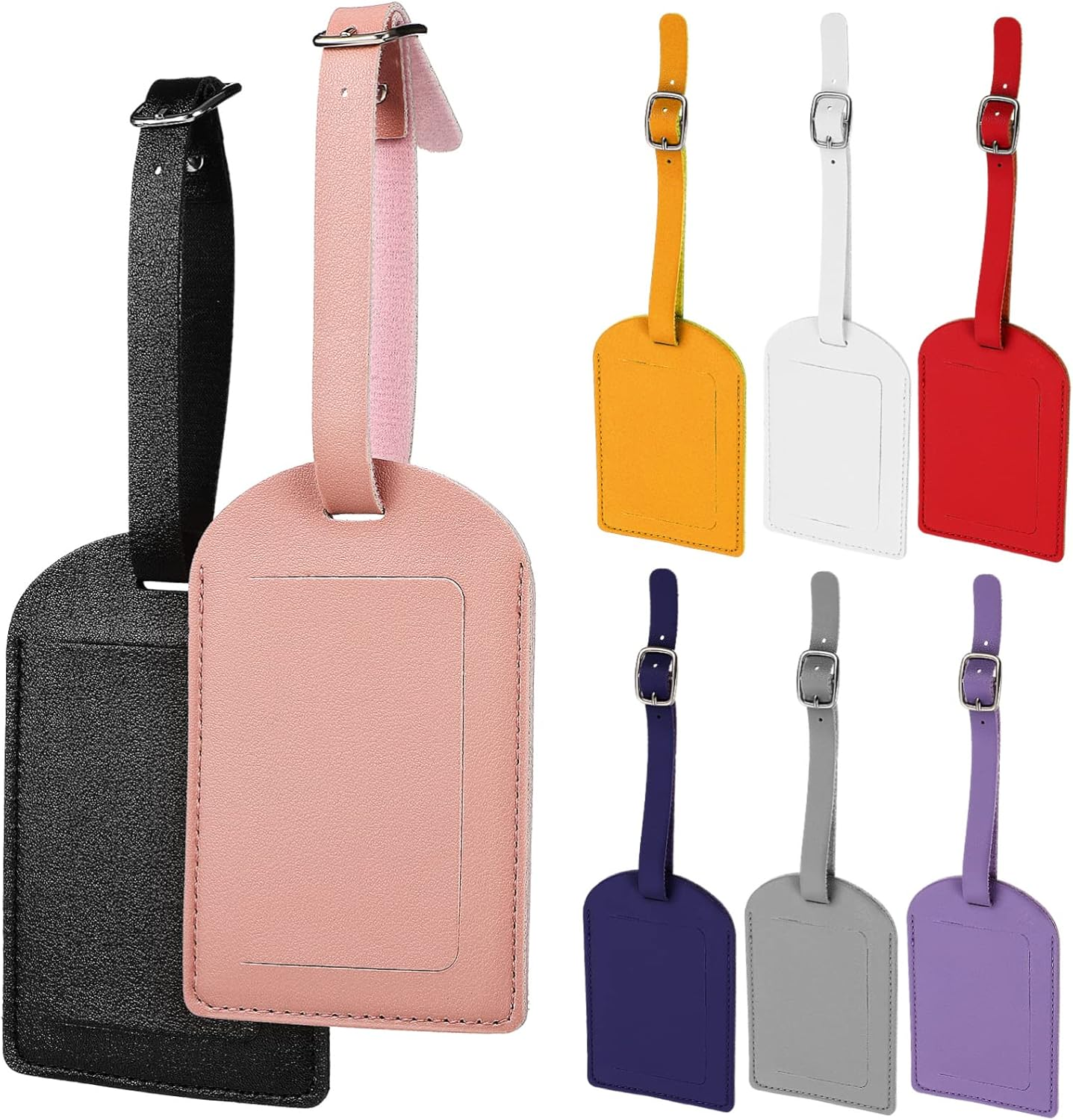 FRCOLOR 8Pcs Leather Luggage Tags Travel Tag Suitcase for Suitcases Flipping Lid Privacy Protection image number 1