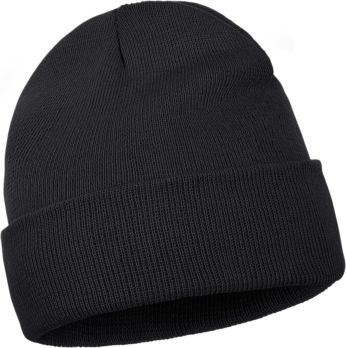 Fsfsdg Black Satin Lined Beanie Warm Soft Knit Beanie Hat for Men Women Winter image number 4
