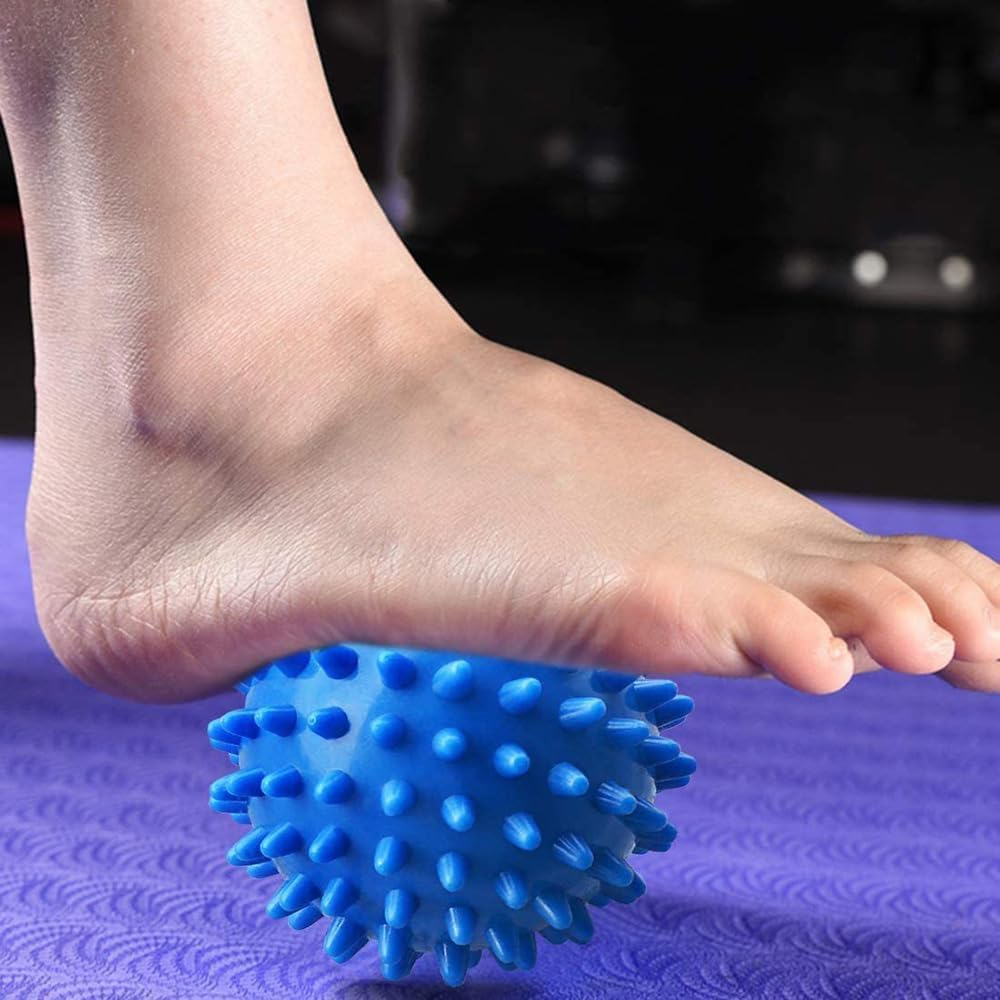 Spiky Massage Ball for Feet &ndash; Plantar Fasciitis Relief, Full Body Trigger Point Therapy, Muscle Recovery, and Pain Relief &ndash; Pack of 2 (Blue & Mint Green) image number 6