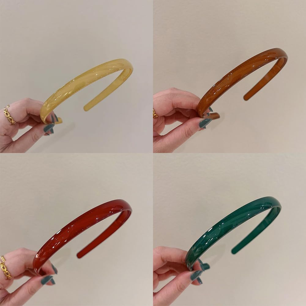 Pack of 4 Cute Headbands, Women'S Plastic Headband, Women'S Headband with Tooth Comb, Colourful Hair Band, Women'S Non-Slip Headband, Women'S Cute Retro Hair Bands, Headbands, Women'S Hair Band, Women image number 4