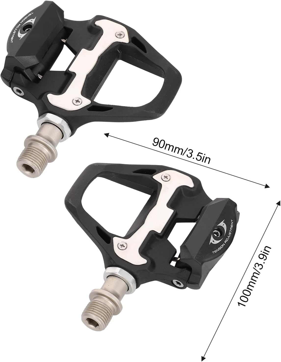 Bike Pedals, Mountain Bike Pedals of 9/16 Inch, Pedals with Removable Spanner and 1 Pair Lock Cleat, Wide Paltform and Lightweight of Fooker Pedals image number 2