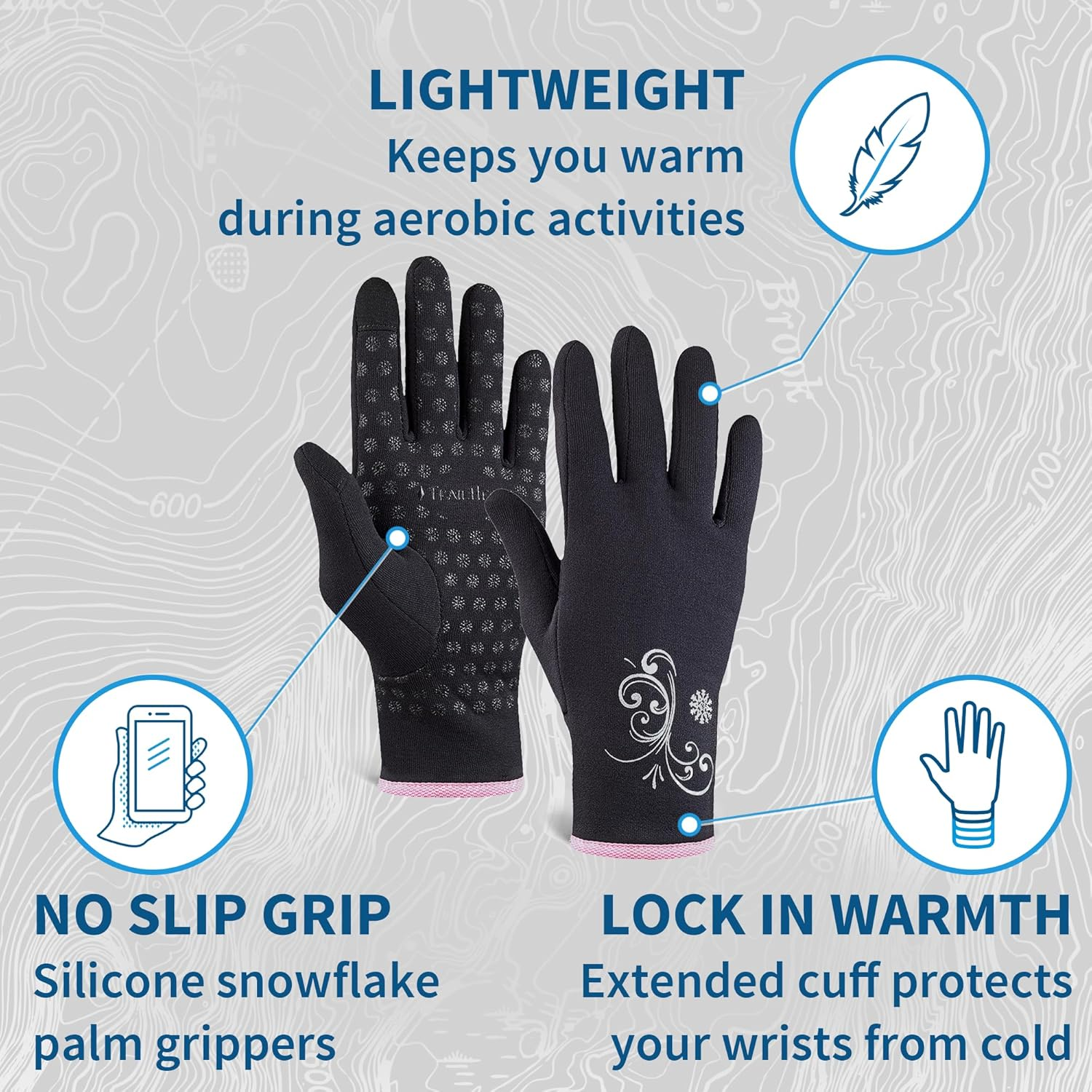 Trailheads Women&rsquo;S Running Gloves | Touchscreen Gloves | Power Winter Running Accessories image number 5