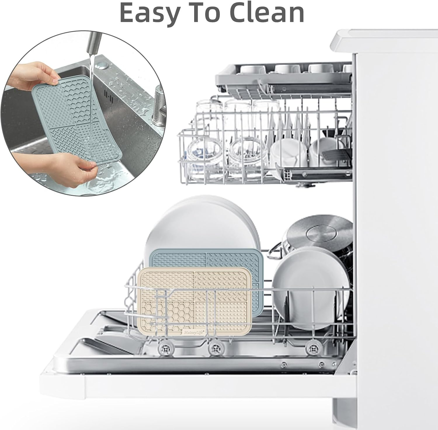 Mateeylife Large Lick Mat for Dogs with Suction Cups, Slow Feeder Bowl, Anxiety Relief Toy, Enrichment for Bathing, Cat Pad for Boredom image number 5