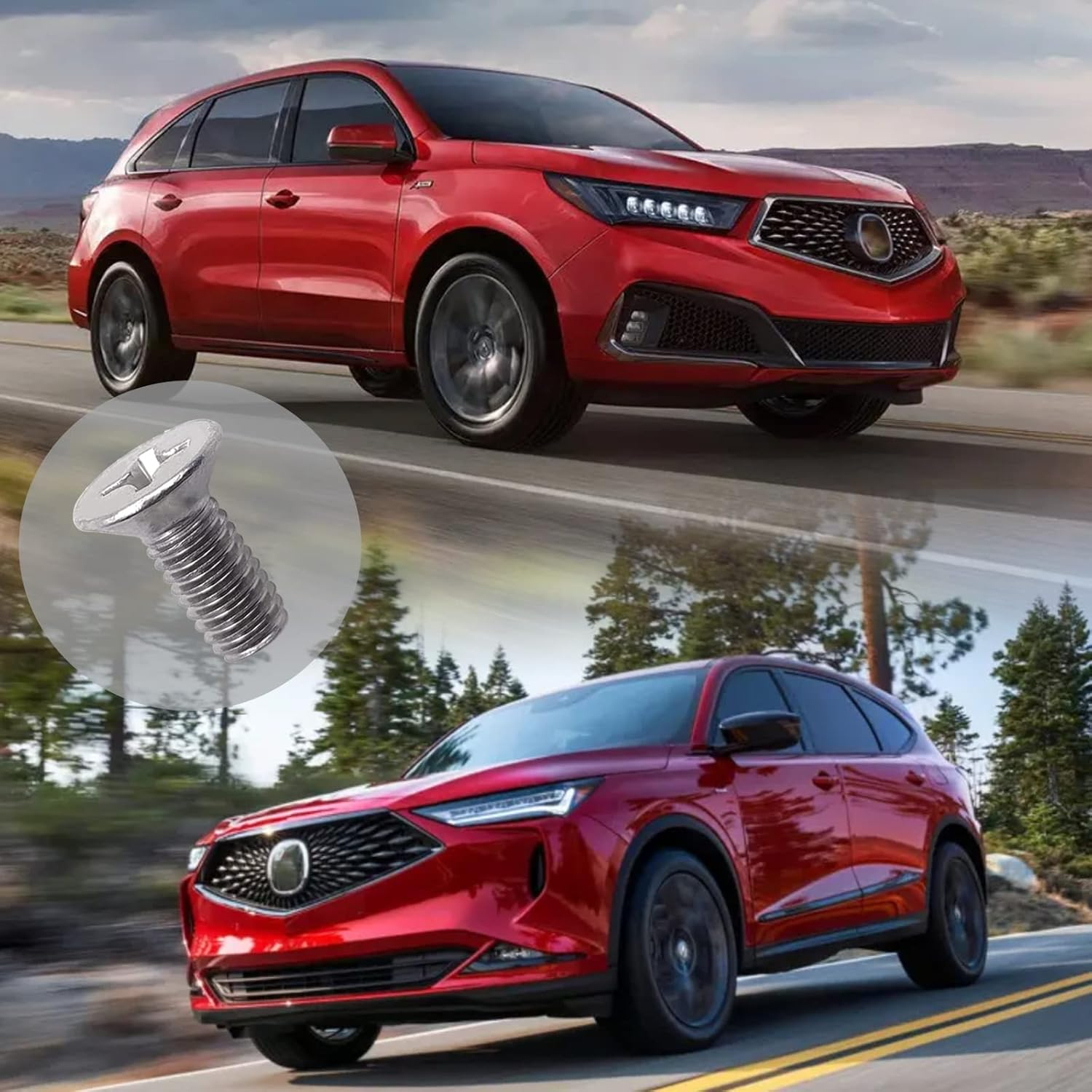 8Pcs Screw Rotor Brake Disc Retaining 93600-06014-0H- Compatible with Honda, Acura, Volkswagen, Audi,Hyundai and Kia Models, Stainless Steel Retaining Screws for Front and Rear