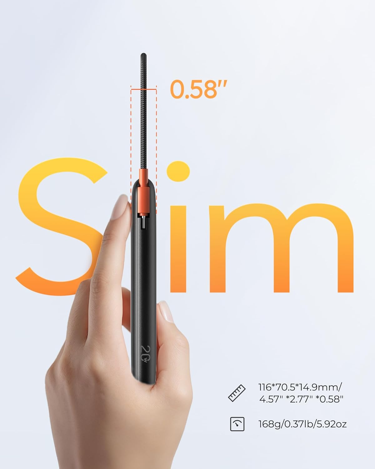 VIYISI 10000 Mah Power Bank Ultra Slim 22.5W Portable Charger Fast Charging with Built-In Type-C Cable Compatible with Iphone 16 15 Samsung S24 S23 S22 - Black - Blue image number 2