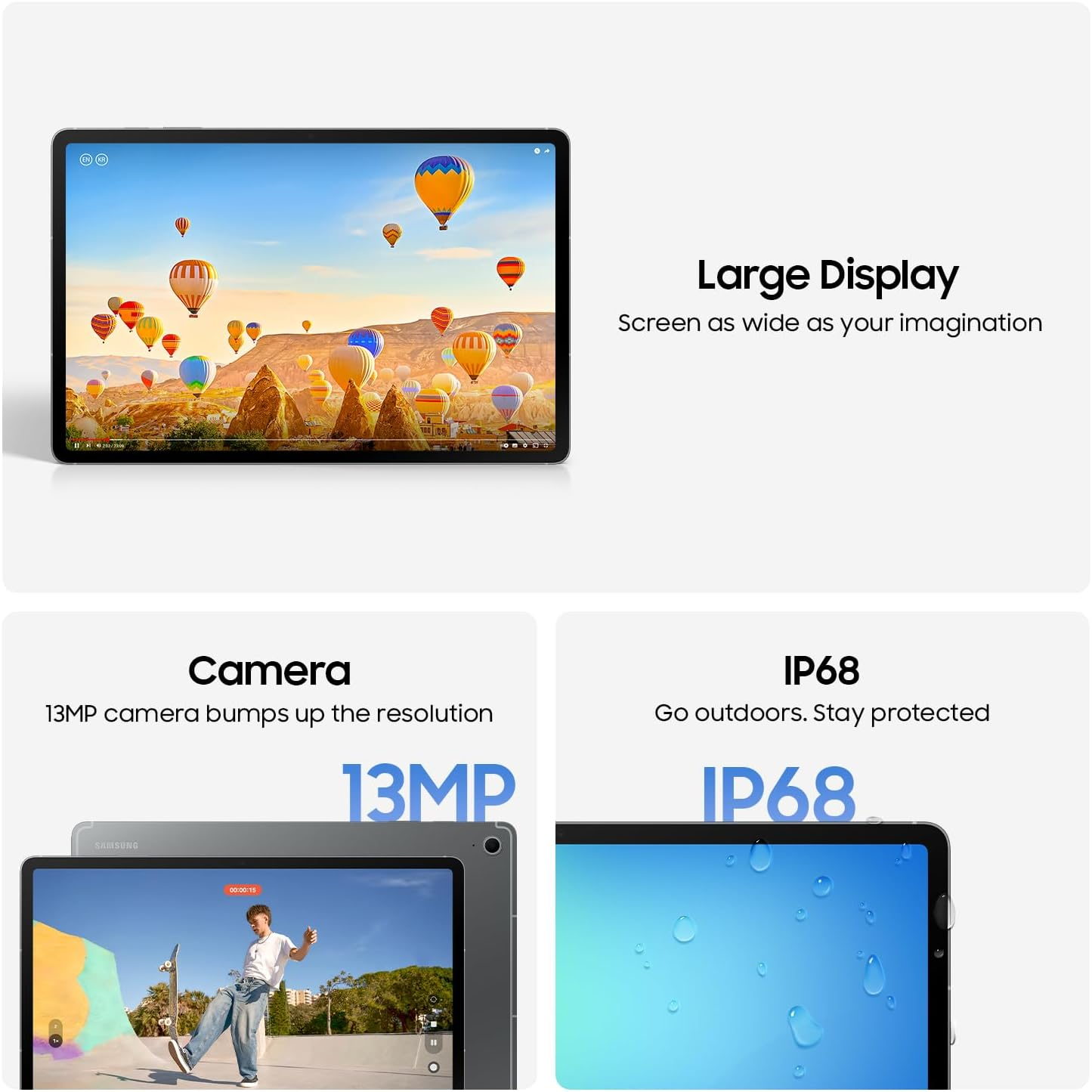 Samsung Galaxy Tab S10 FE+ [AU Version] Wi-Fi, Android Tablet, 8GB Memory, 128GB Storage, 13.1" 90Hz Display, S Pen Included, Durability, Long Battery Life, Grey image number 4