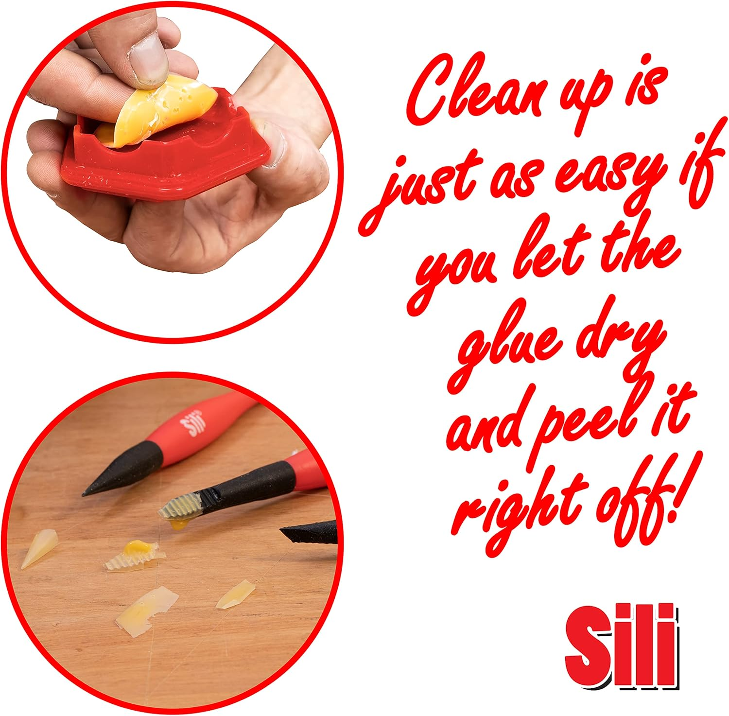 Sili Glue Pod and 3 Sili Micro Glue Brushes with Multi Purpose Sealable Lid/Glue Brush Holder &bull; Fine Tip &bull; Chiseled Tip and Flat Tapered Tip Brushes for Arts &bull; Crafts &bull; Models and Woodworking image number 2