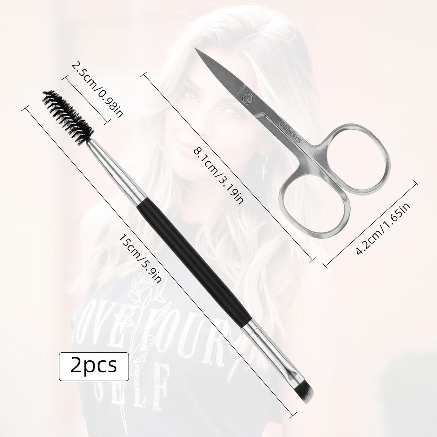 Eyebrow Scissors with Eyebrow Brush, Eyelash Scissors, Eyebrow Trimming Scissors for Women & Eyebrow Shaping Scissors and Brush, Small Facial Scissors for Eyebrows with Sharp Tip image number 6