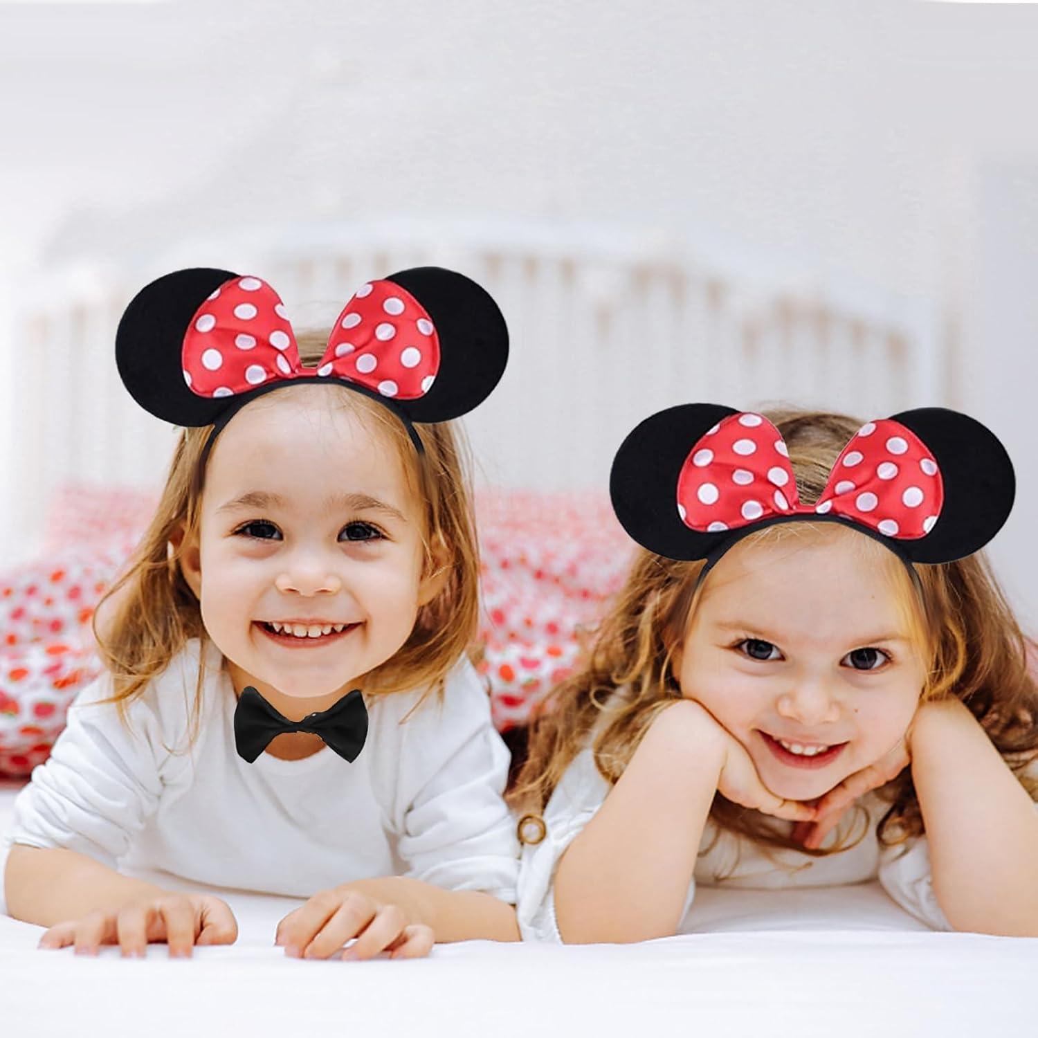 4Pcs Minnie Mouse Costume, Girls Mouse Halloween Costume, Mouse Dress up Outfits with Tutu Skirt, Mouse Ear Headwear, Gloves and Sticker, Halloween Xmas Carnival Princess Fancy Dress up for Kids image number 2