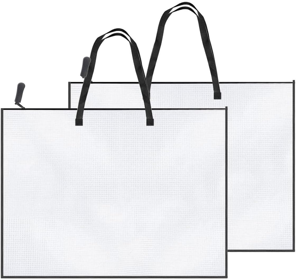 Zicojia 2 Pack 19X25 Inches Art Portfolio Case, Portfolio Folder for Artwork, Posters Storage Bag with Zipper and Handle Folder Easy Install image number 2