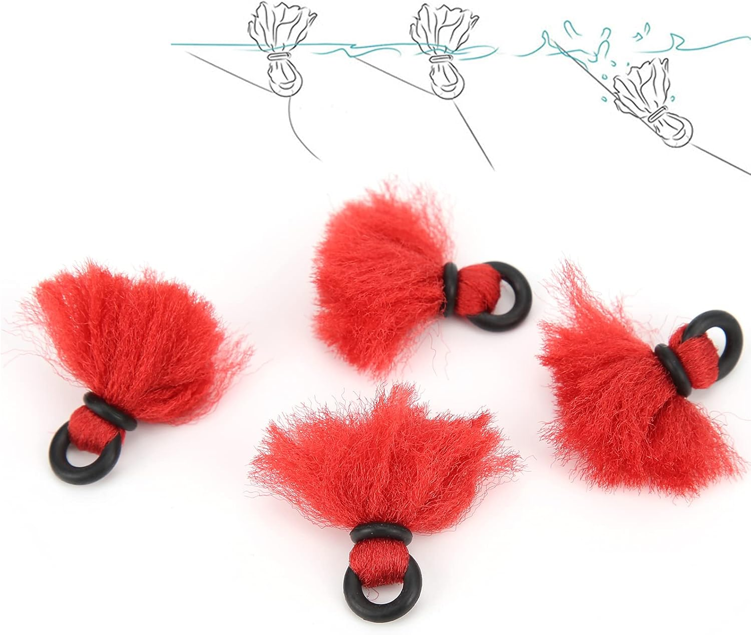 Yuecoom Yarn Foam Indicator Hand Tied Floating Nymphs Fly Fishing Yarn Strike Indicators Drift Hook Positioning image number 3