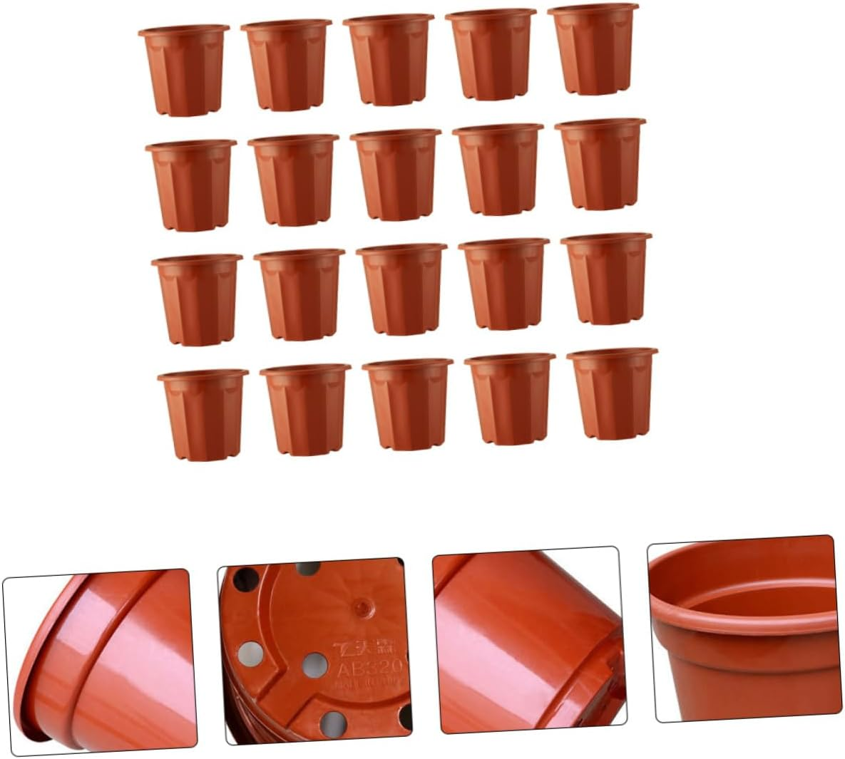 MERRYHAPY Minimalist Design 20Pcs Plastic Flower Pots Base Plant Pots for Gardening image number 6