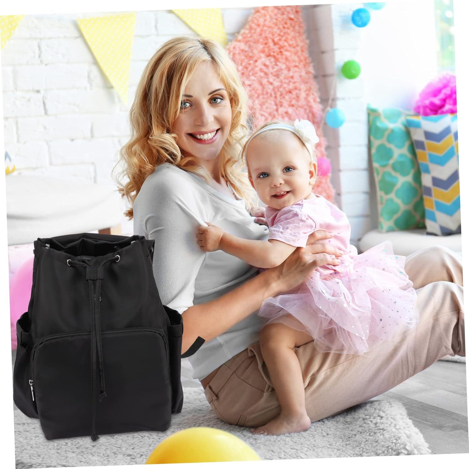 Totority Diaper Backpack for Mom Nappy Backpack Bag Convertible Diaper Bag Wet and Dry Separation Large Capacity Organizer image number 5