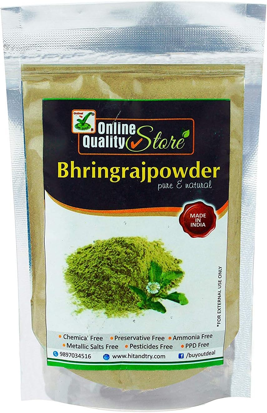 Online Quality Store Bhringraj Powder for Hair|Eclipta Alba|Organic Bhringraj Leaf Powder for Skin and Hair_300G | Organic Bhringraj Powder | Ayurvedic Powder | Hair Growth and Conditioning image number 6