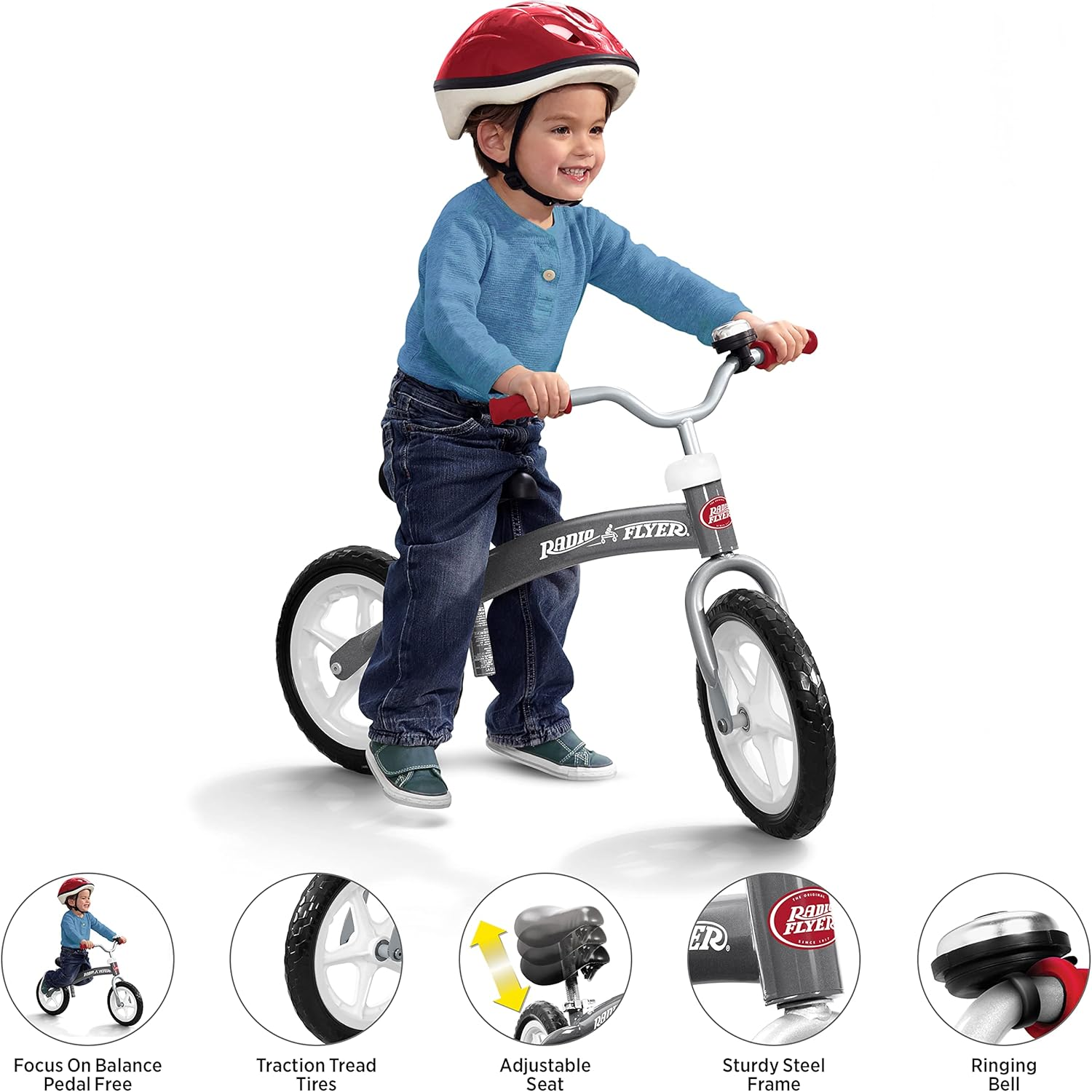 Radio Flyer Balance Bike Glide and Go, Gray image number 6