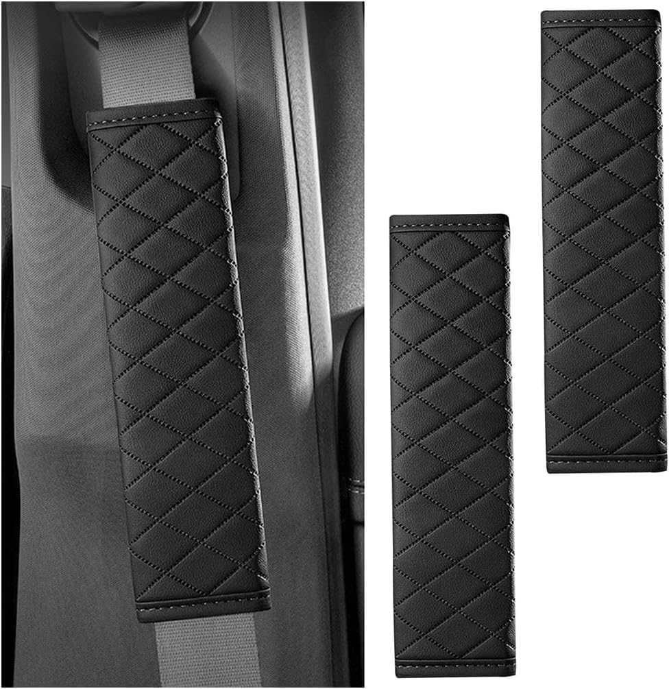 Mandark Car Seat Belt Cover, 2PCS Soft Comfort Vehicle Seatbelt Protection Pad for Safety Driving, Automotive Interior Harness Neck Shoulder Strap Protector Accessories, Universal Fit (Gray)