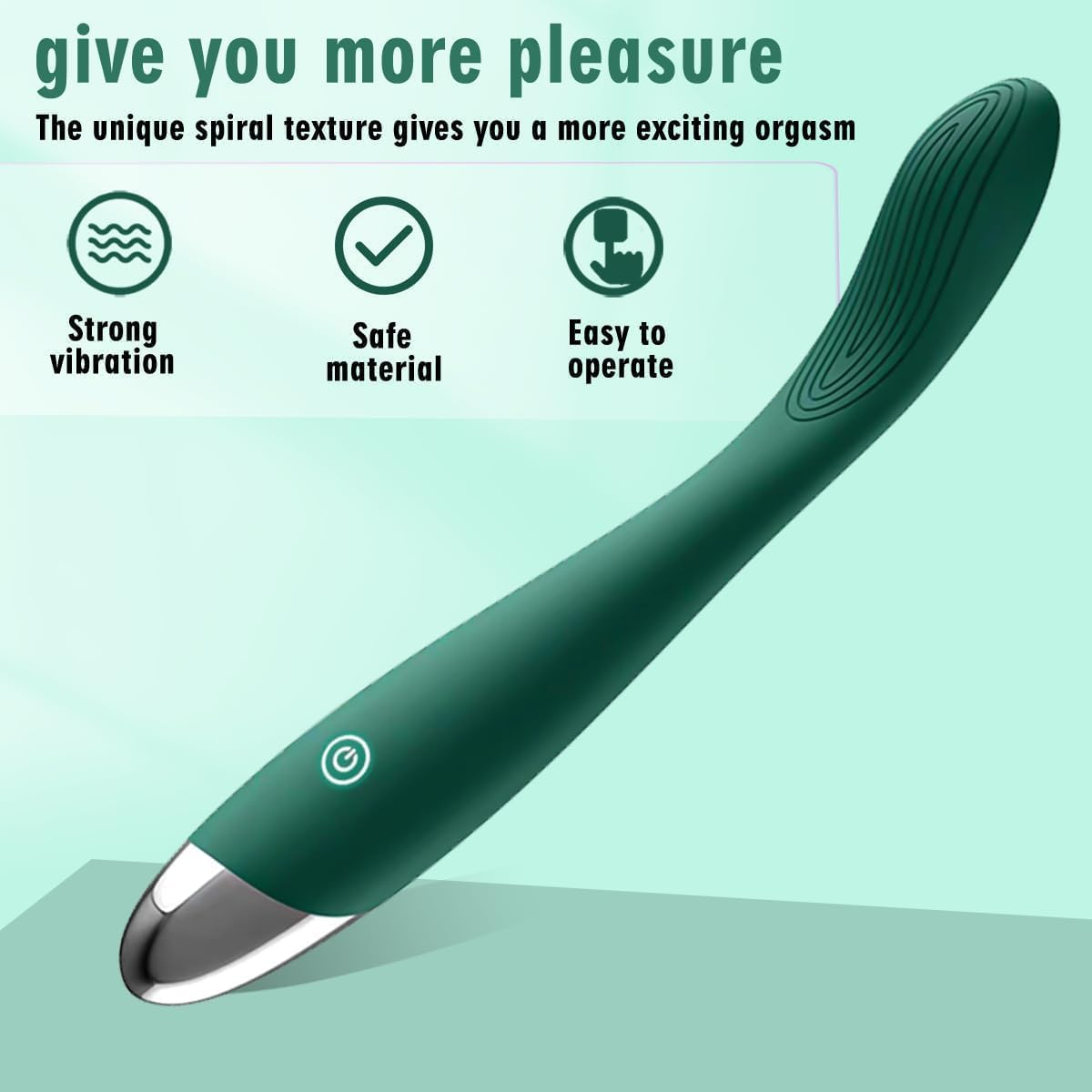 Sex Vibrator for Women,10 Powerful Vibrating Modes,Clitoral Nipple Stimulator Pocket Finger Bullet Vibrators Waterproof Strapless on Dildo Anal Toys for Couple (Light Green) image number 2