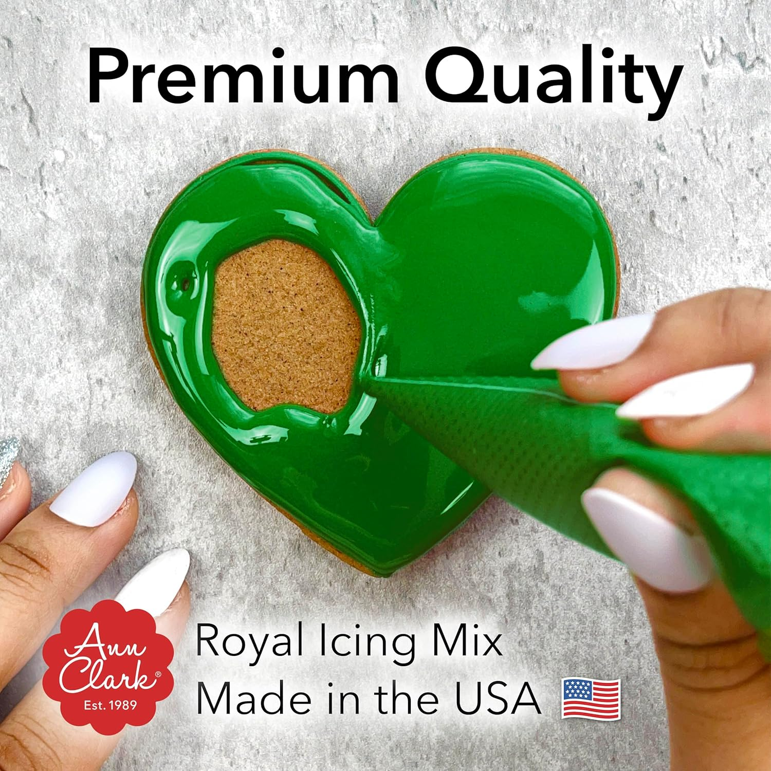 Ann Clark Green Royal Icing Mix, Cookie Icing 4.3-Oz. Pouch Makes 2 Cups Green Icing image number 5