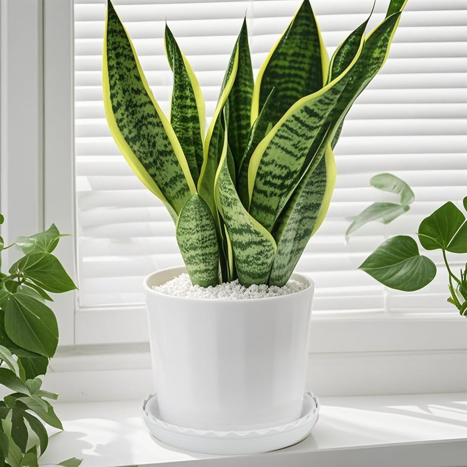 12 Pack White Flower Pot Trays - Durable Plastic Saucers for Small to Medium Planters, Ideal for Home, Office, Garden & Balcony image number 6