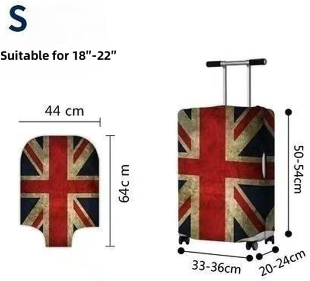 Fonefunshop Union Jack Elasticated Protective Skin Cover for Small 18" - 22" Suitcase, Red White Blue image number 2