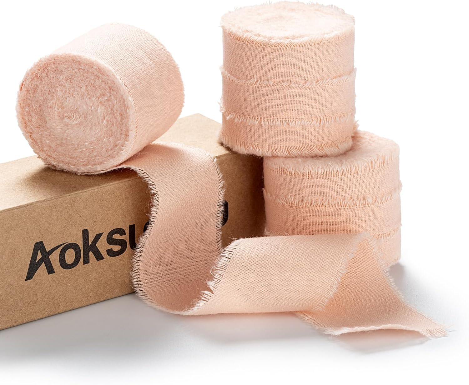 Blue Fringe Ribbon for Gift Wrapping Gift Ribbon Thick Fabric Ribbon Frayed Ribbon Cotton Gift Wrap Ribbon