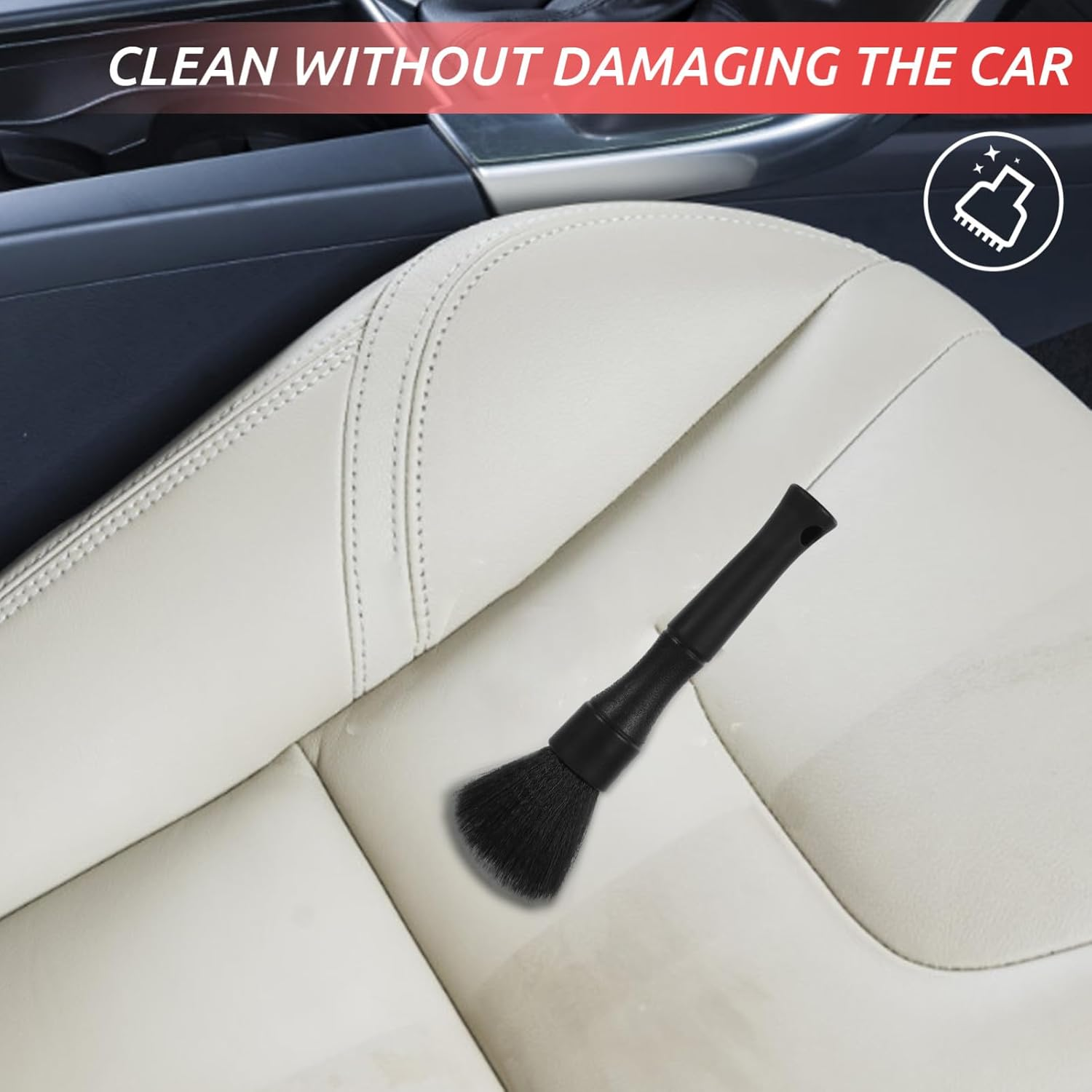 YOSADIER 2Pcs Ultra Soft Car Detailing Brush Set for Interior Cleaning Automotive Brushes for Vents Dashboard Engine Bay Wheels and Versatile Car Cleaning Supplies image number 5