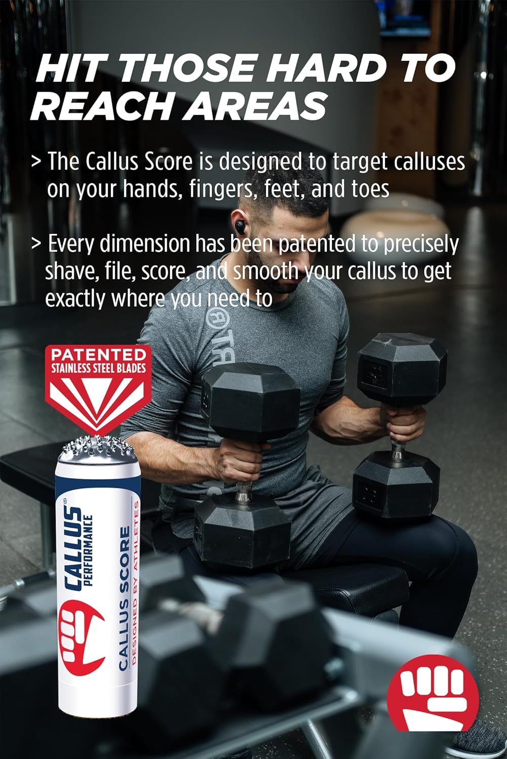 Callus Performance - the Ultimate Callus Remover for Crossfit Athletes and High Friction Hand Use. L Remove Unwanted Calluses I Prevents Ripping and Tearing of Hands I