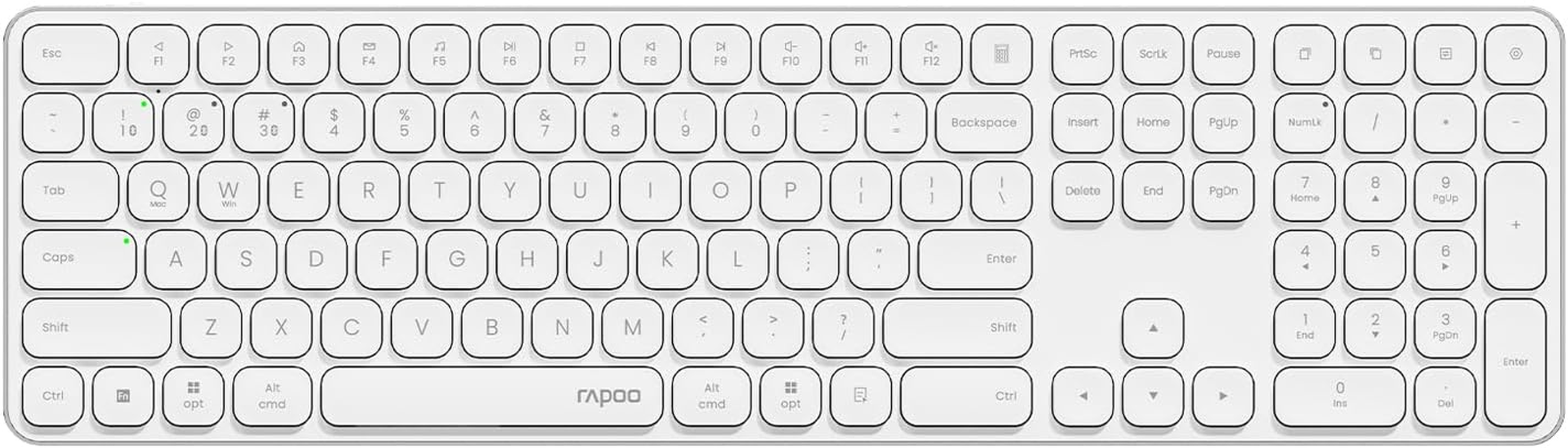 Rapoo E9550L Multi-Device Wireless Keyboard, Blade-Series E9550L 110-Key Ultra-Thin Keyboard, Support 4 Devices, Low-Profile, Quiet, USB-C, Rechargeable, Al-Alloy Frame, for Windows/Mac/Linux/Chrome image number 5