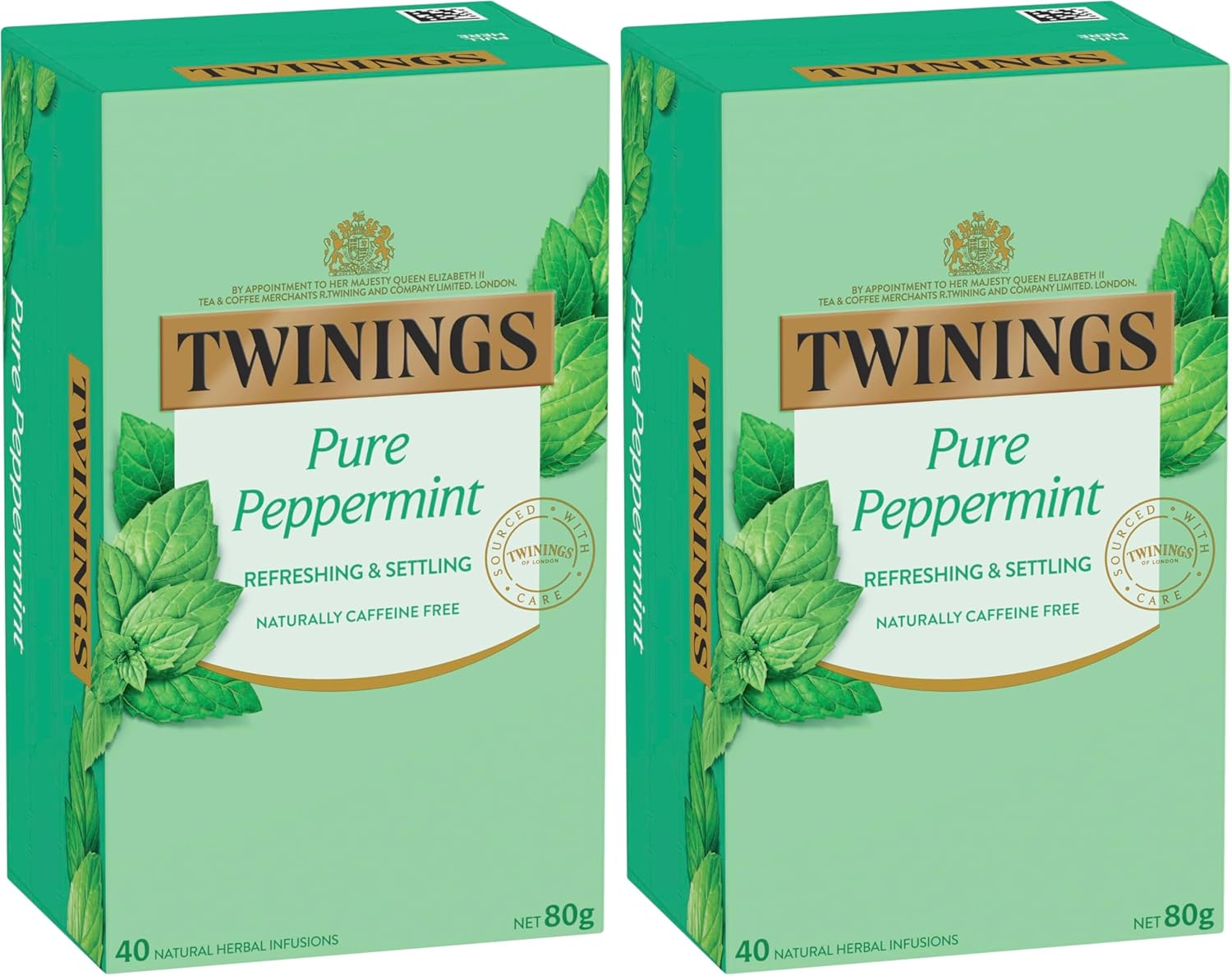 Twinings Pure Peppermint Tea Bags, 40 Tea Bags, Invigorating and Refreshing Herbal Tea, Made with Peppermint Leaves image number 1