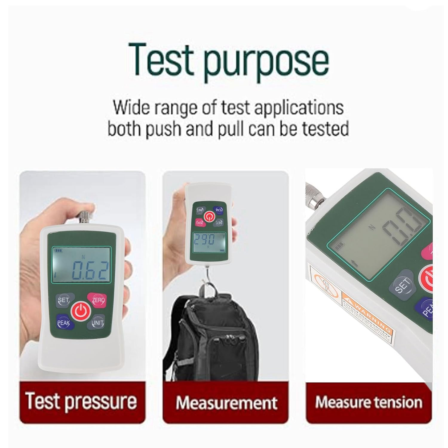 Push Pull Meter Portable Highaccuracy Digitalforce Tester with Clear Backlit Display and Enhancedaccuracy Settings for Industrial Use image number 5