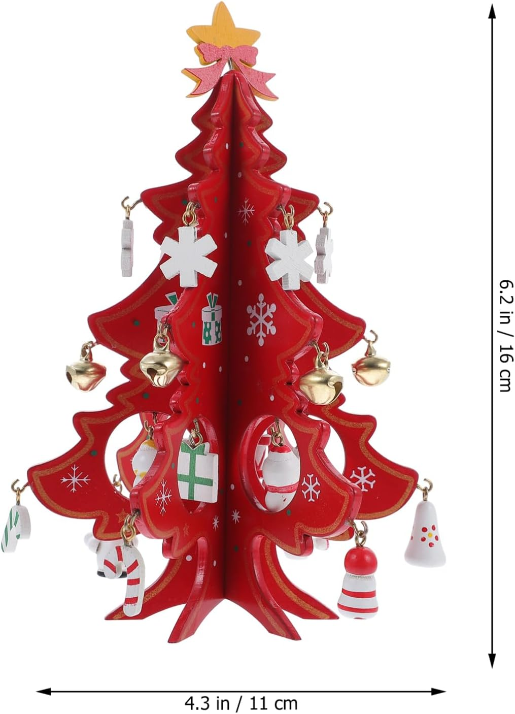 Creative Mini Christmas Tree Tabletop Ornament for Holiday Decor Model Bright Colors for Home and Christmas Party Display - Red image number 4