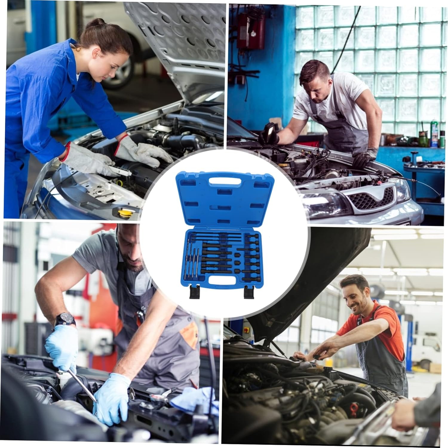 HEALEEP Car Glow Plug Extracting Tool Set 22Mm Auto Repair Puller for Broken Electrode Thread Removal Automotive Maintenance Equipment image number 6