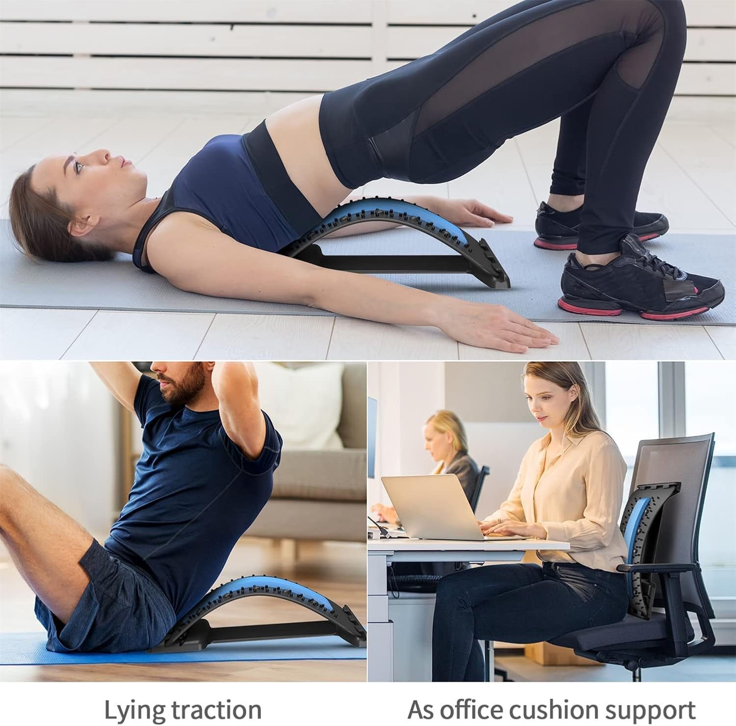 Back Stretcher, Lumbar Back Cracker Board Pain Relief Device, Multi-Level Lumbar Back Massager, Pain Relief for Herniated Disc, Sciatica, Scoliosis, Lower and Upper Lumbar Support Stretcher image number 2