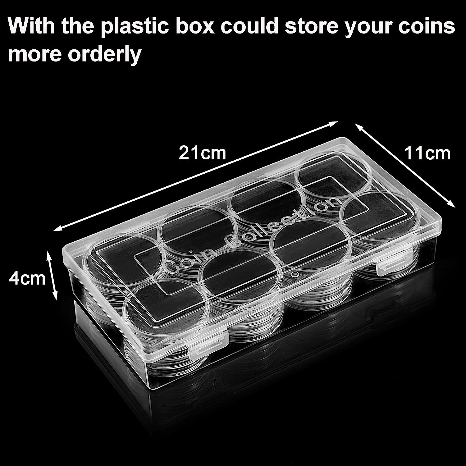40 Pcs 46Mm Coin Capsules, with Foam Gasket and Plastic Storage Box, for Coin Collection image number 1