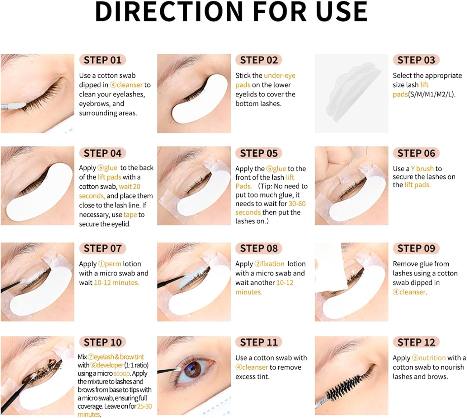 Lash Lift Kit - Eyebrow Lamination, Professional Eyelash & Brow 2 in 1 Perm Set, Eyebrow Lift Kit, Fuller & Thicker Brows Suitable for Salon & Home Use, Lasts for 4-6 Weeks (BLACK) image number 5