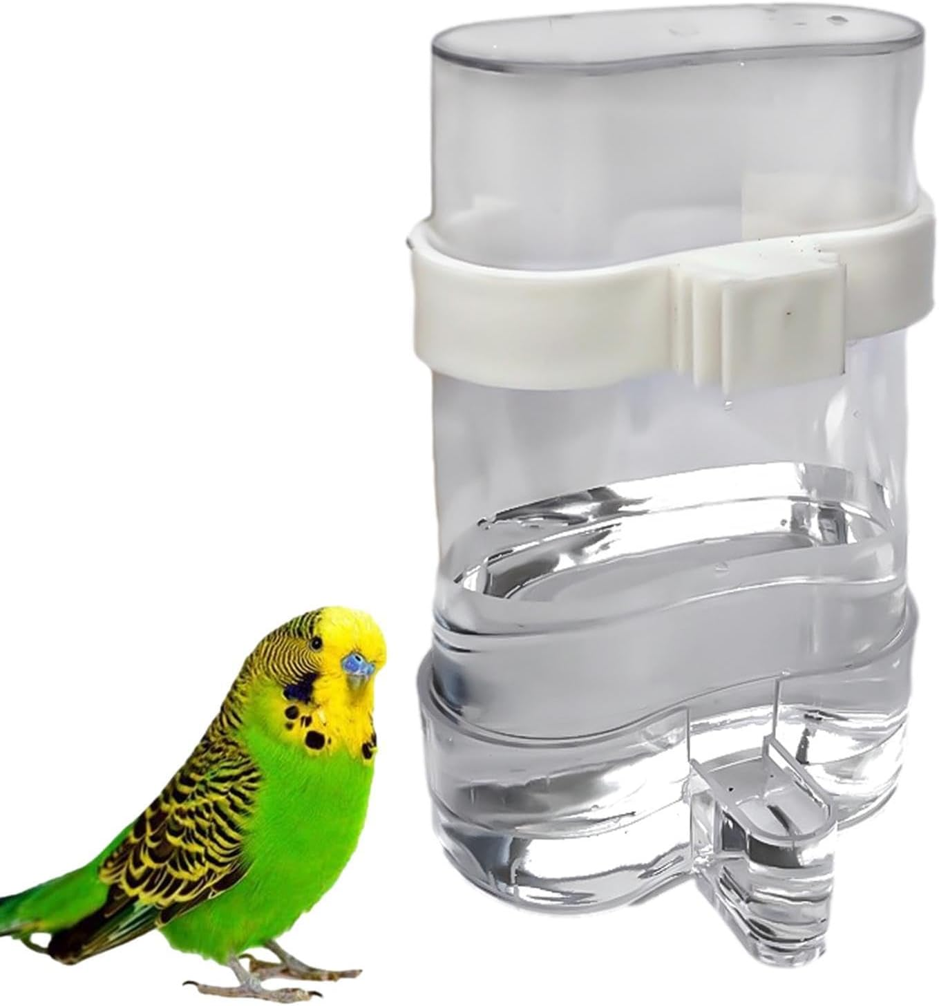 Gihioue Automatic Bird Water Dispenser, Automatic Bird Feeder Birds Water Dispenser, Harmless Pet Accessories with Clip for Parrots, Budgies, Parakeets - Yellow image number 5