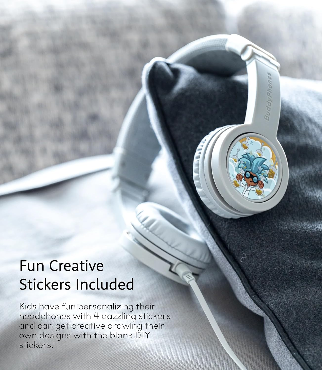 Buddyphones Explore+, Volume-Limiting Kids Headphones, Foldable and Durable, Built-In Audio Sharing Cable with In-Line Mic, Best for Kindle, Ipad, Iphone and Android Devices (Rose Pink) image number 2