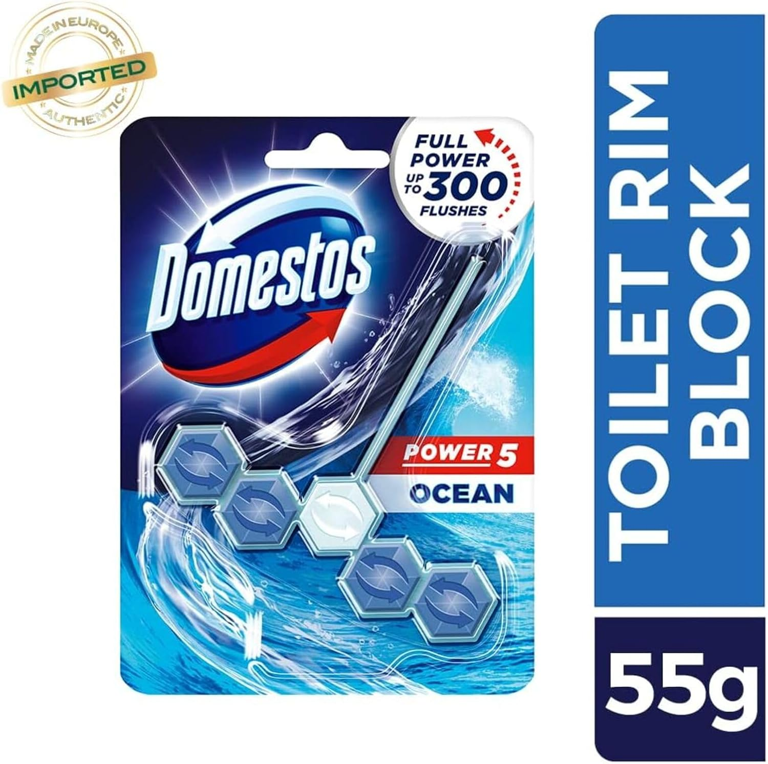 Domestos Power 5 Chlorine Toilet Block 55 G