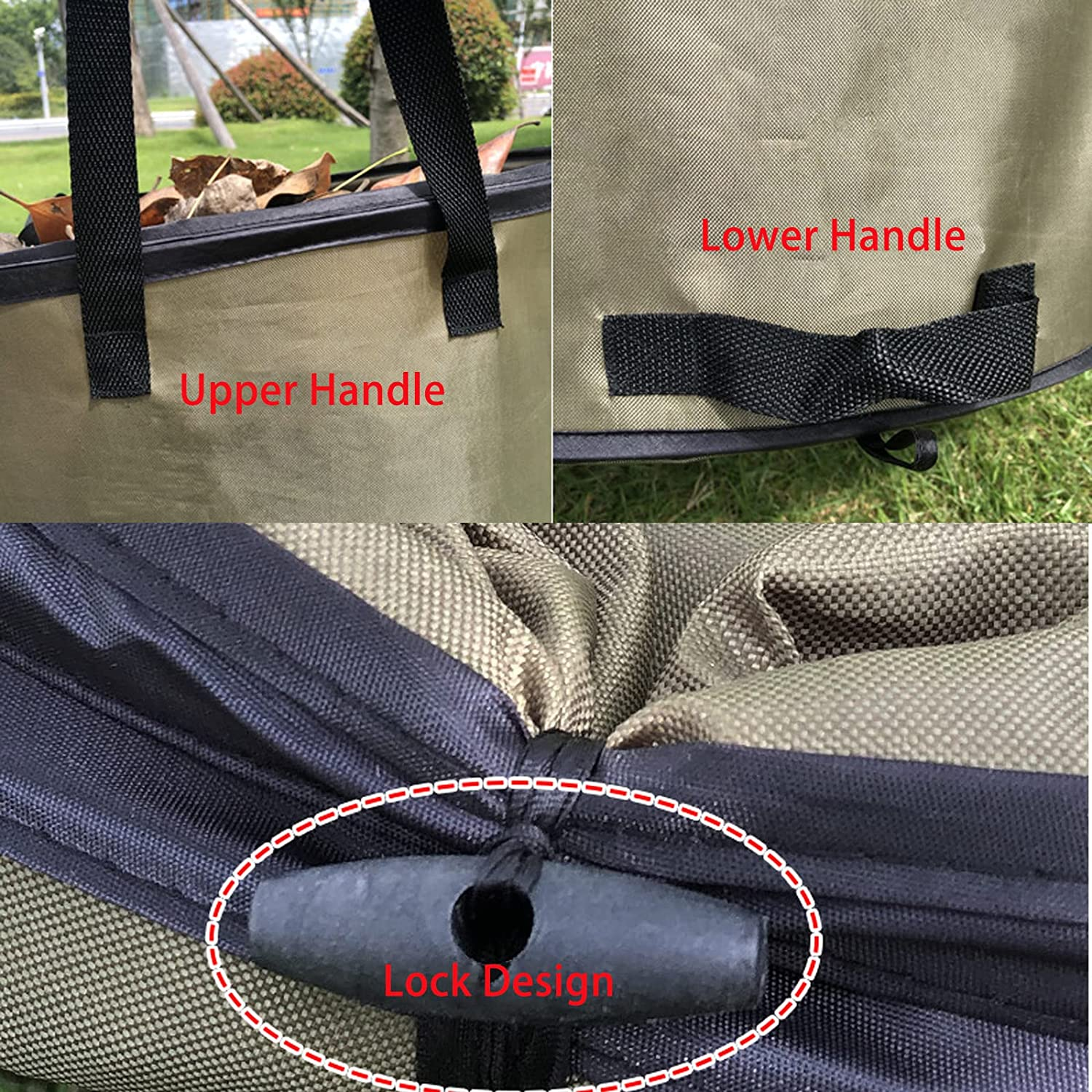 CDLXSH Pop-Up Trash Can/Recycle Bin, Car Garbage Can,Reusable Outdoor Trash Garden Yard Trash Bag Foldable Camping Recycling Bin (Green10Gallons) image number 6