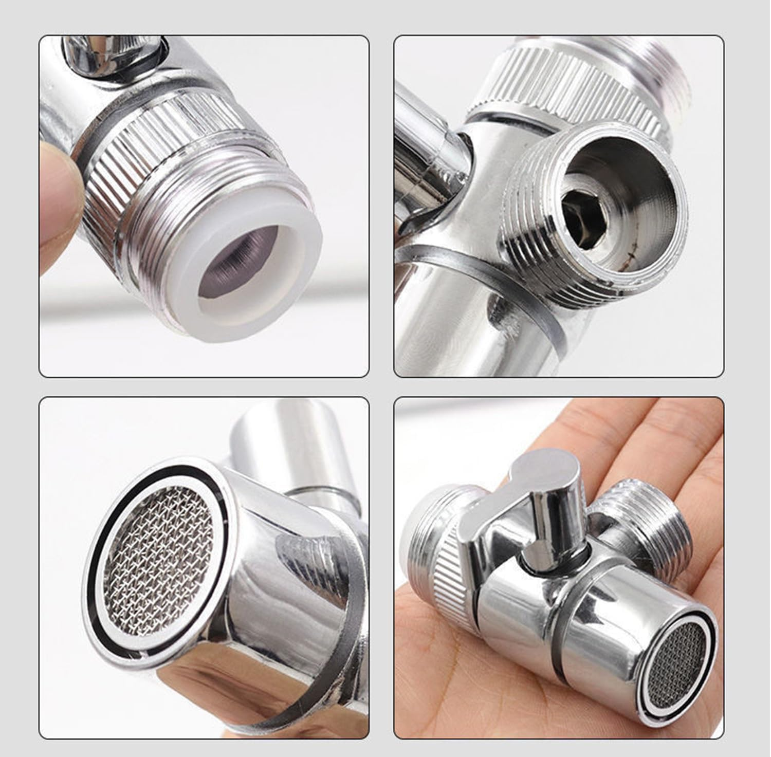 Wzenclave Faucet Diverter Valve for Kitchen & Bathroom Sinks T-Valve Adapter Attachment 1/2" Male Threaded Adapter with Aerator for Angle Valve Hose Bath Shower Arm Toilet Bidet Sprayer Faucet image number 1