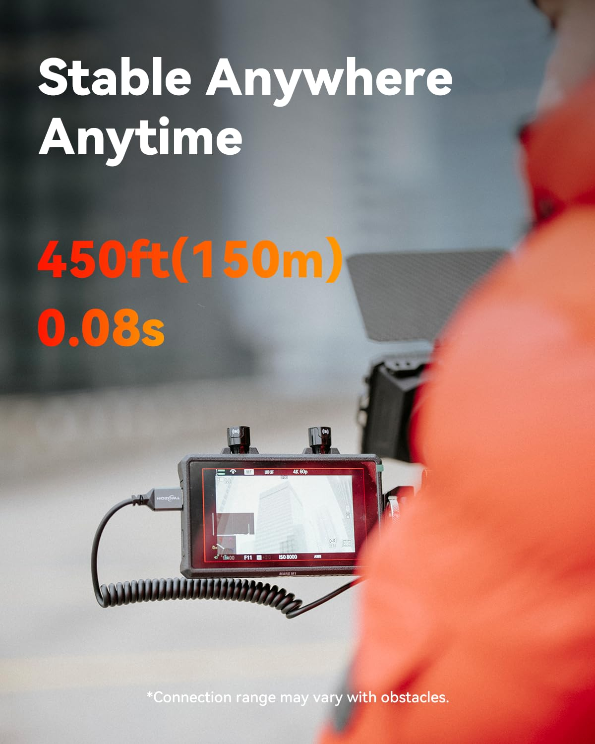 Hollyland Mars M1 Enhanced Kit Camera Field Monitor HDMI/SDI Transmitter Receiver, 450FT 1080P60 APP Monitoring 5.5" 1000Nit RGB Waveform Histogram Focus Peaking 3D-LUT(2 Sets) image number 5