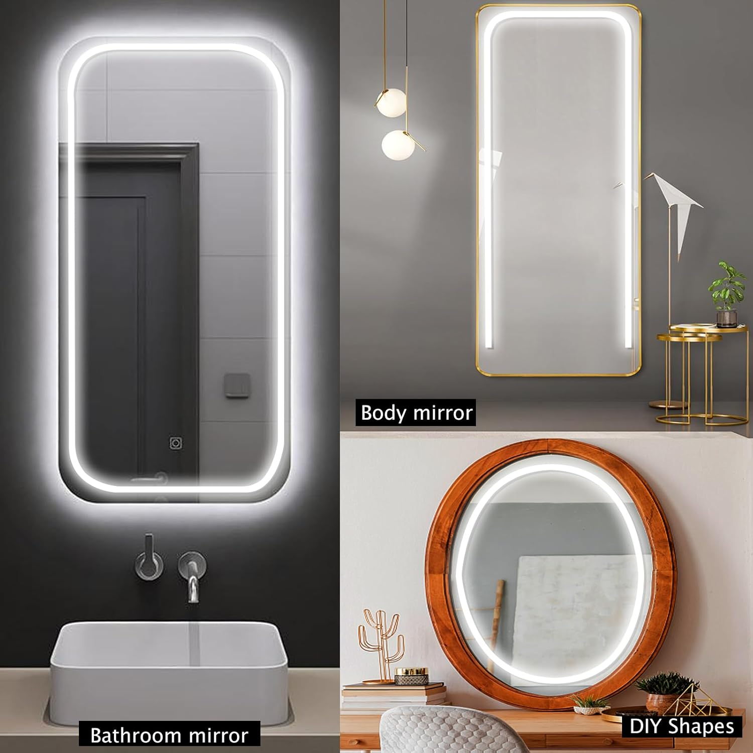 LED Vanity Mirror Lights, Makeup Lights for Mirror, 10Ft/6000K/Dimmable/Elt Approval 12V Self-Adhesive Bathroom/Vanity Light, for Bathroom/Dressing/Full Body Mirror