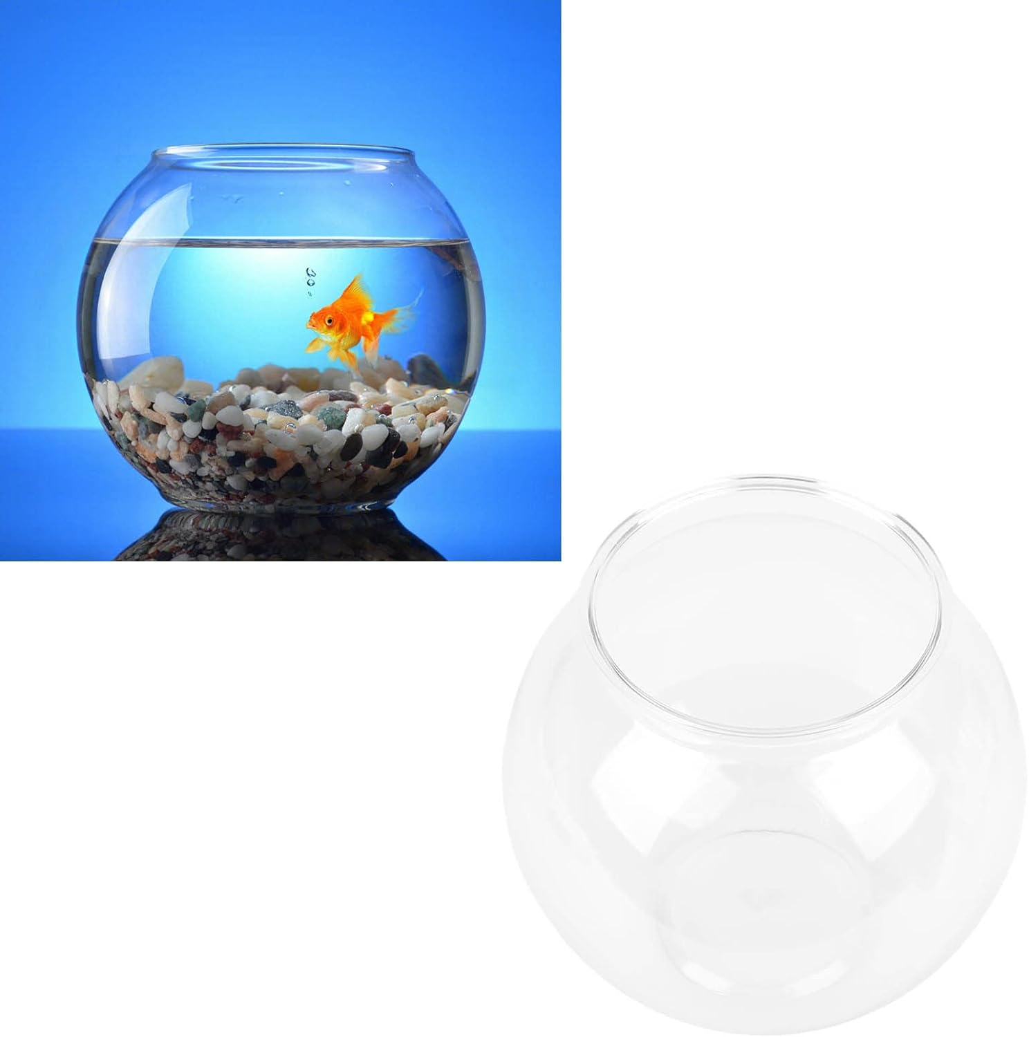 Plastic Fish Bowl, Plastic Ivy Bowl, Unbreakable round Aquarium Goldfish Bowl, for Carnival Games, Home Decor, Halloween, Candy, Table Centerpieces, Party Decorations (S) image number 4