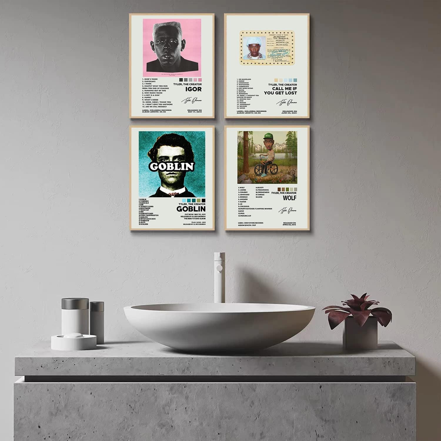 ZIENVE Tyler the Creator Album Cover Posters, Set of 6 Print Music Canvas Wall Art Album Cover Signed Limited Posters Aesthetic Room Decor, 20 X 25Cm Unframed image number 4