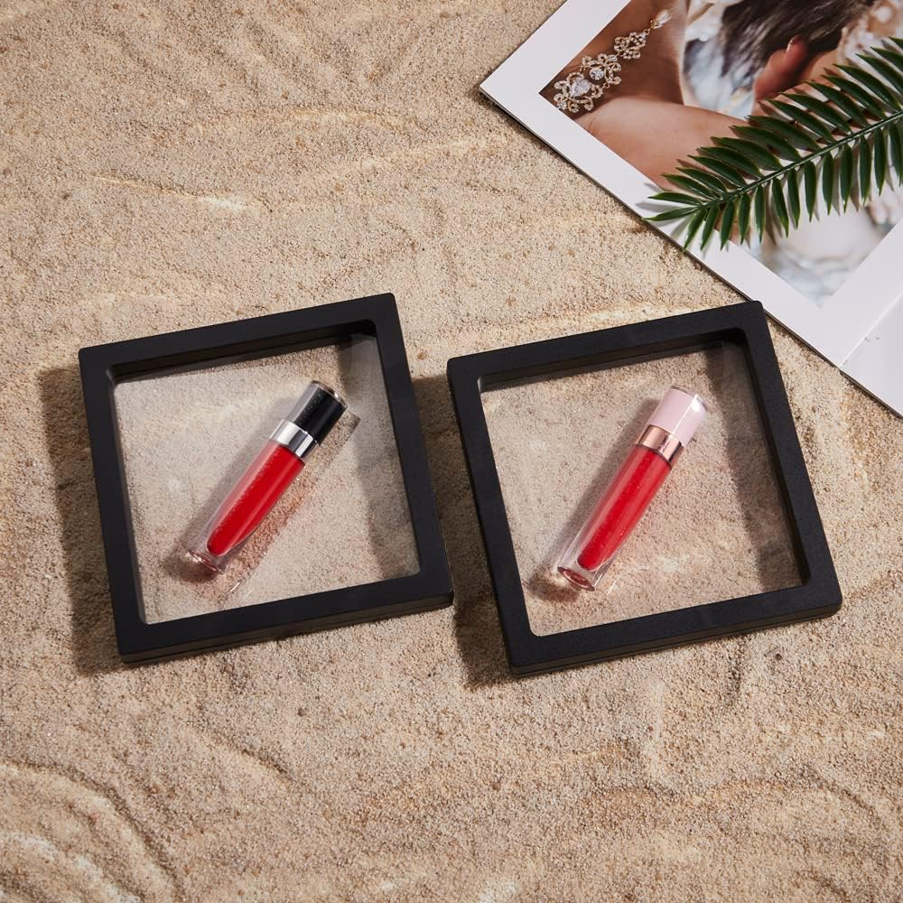 YITOU 4 Set 4.3 Inch 3D Floating Display Frame Case for Jewelry, Challenge Coin Display Stands Case Holder for Fossil, Rock, Gemstones, Megladon Tooth, Specimens, Floating Frame Case image number 1